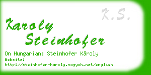 karoly steinhofer business card